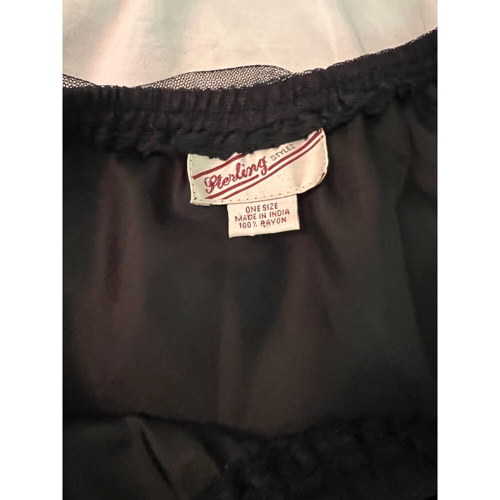 Y2K 90s Sterling Styles black mesh beaded floral maxi skirt romantic goth witchy - Picture 5 of 6